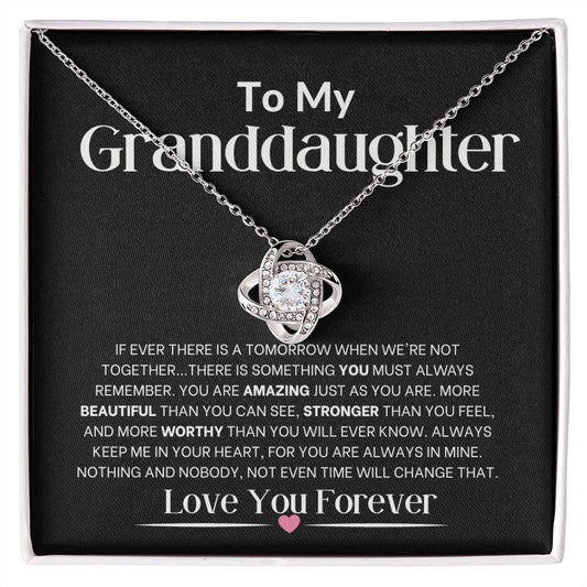 To My Granddaughter-Always Remember-Love Knot Necklace